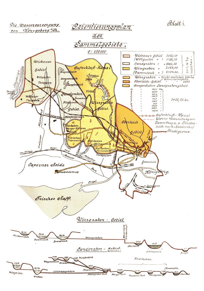 Схема подачи воды из каскада водохранилищ северо-западнее Кёнигсберга (фото с сайта forum-kenig.ru)