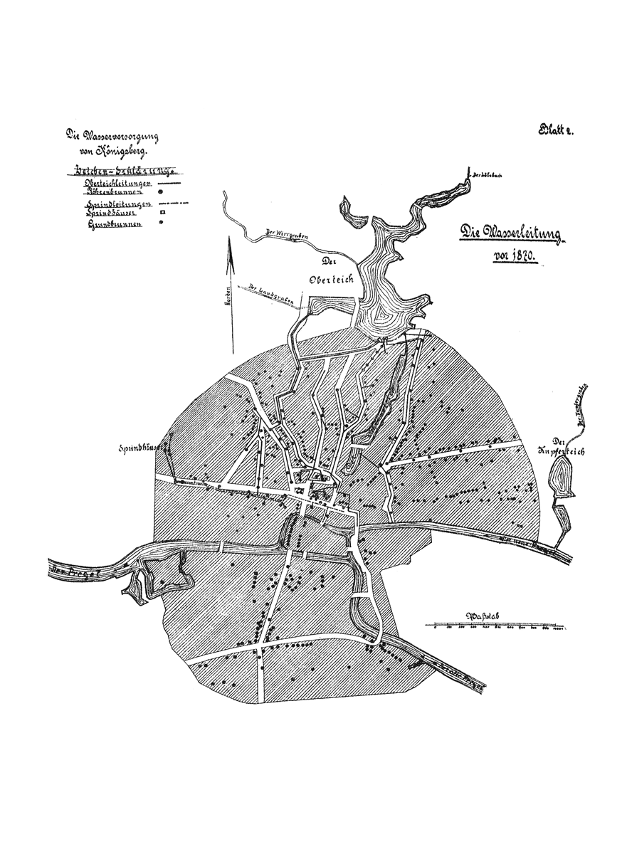 Схема расположения водозаборных колодцев на 1820 г. (фото с сайта forum-kenig.ru)