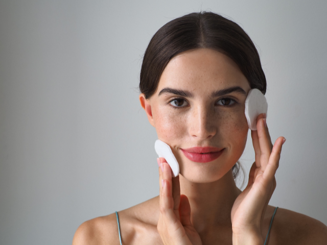 Сияющая кожа лица после использования тоника