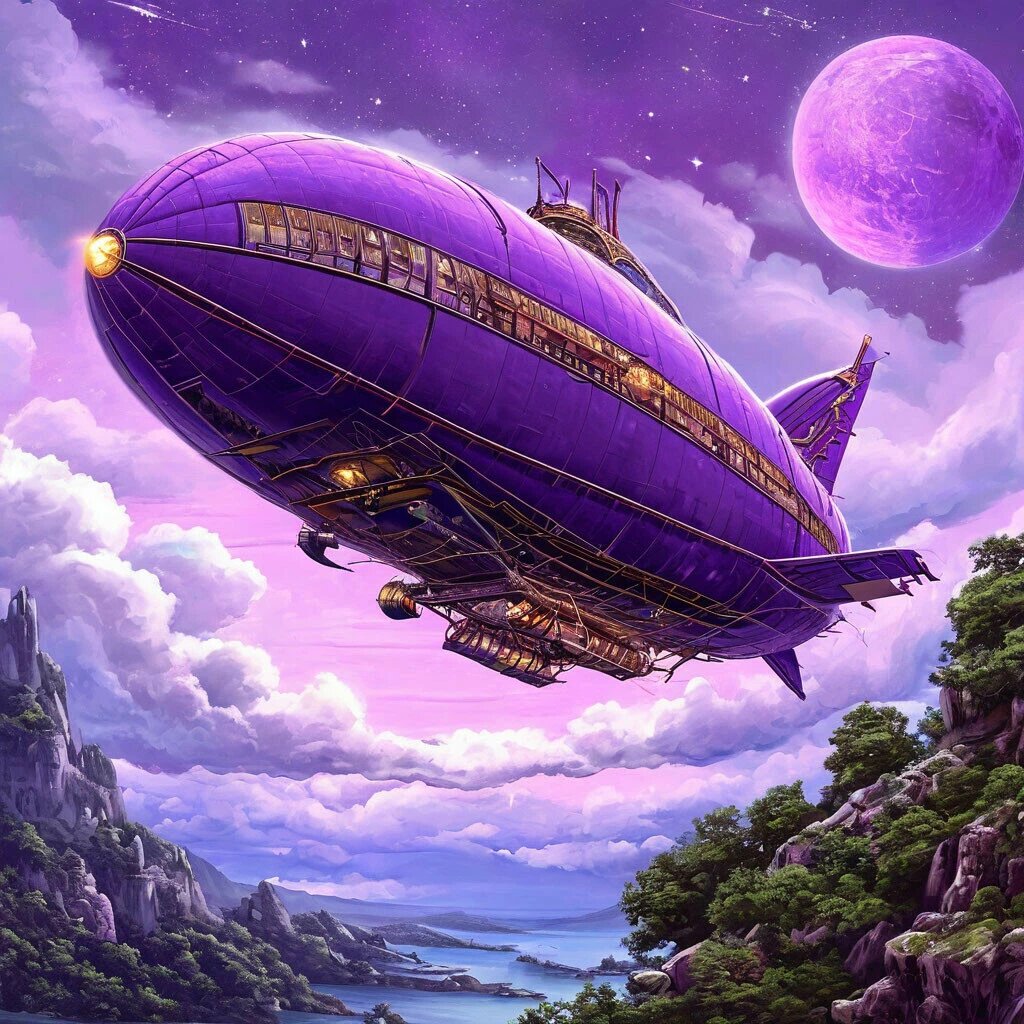 Purple Zeppelin (Пурпурный Дирижабль) сделан с помощью нейросети