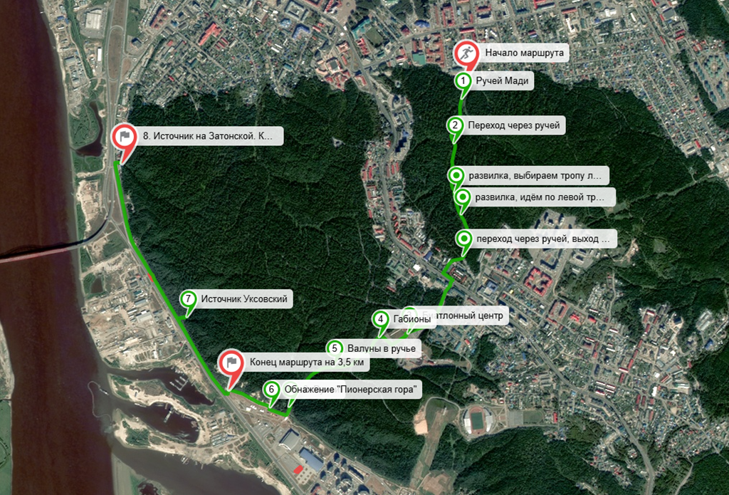 Ссылка на интерактивную яндекс-карту маршрута дана в конце публикации.