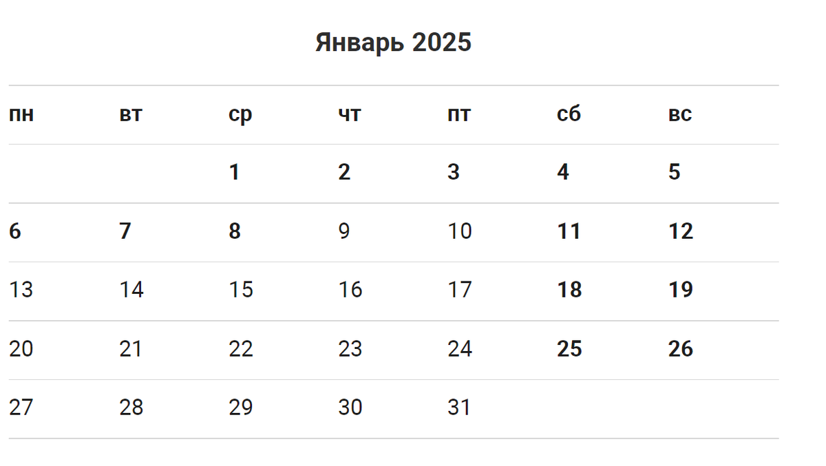 Сколько дней до 25 января 2025 года