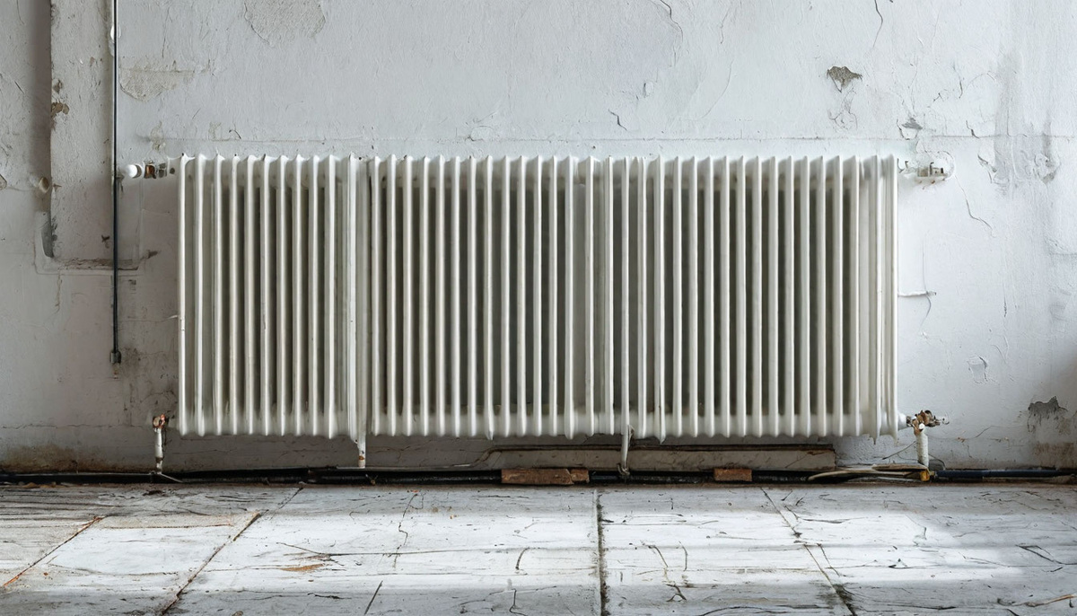 батареи, окрашенные в белый цвет, сливаются со стеной.