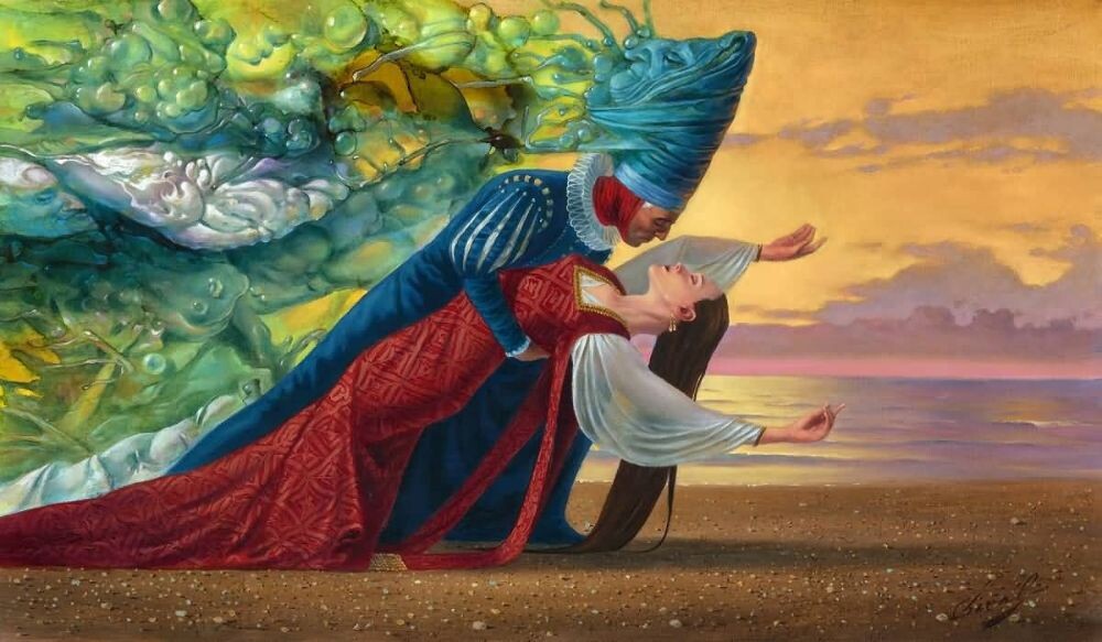 AutumnКартина художника Михаила Хохлачева / Michael Cheval под названием " Закатная колыбельная (Sunset Lullaby)