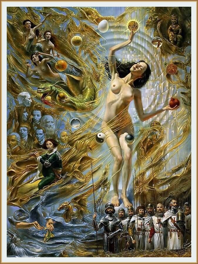 Картина художника Михаила Хохлачева / Michael Cheval под названием "Равновесие при абсолютном различии (Equilibrium at the Absolute Distinction)