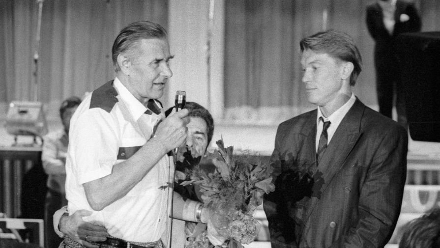 Лев Яшин и Олег Блохин