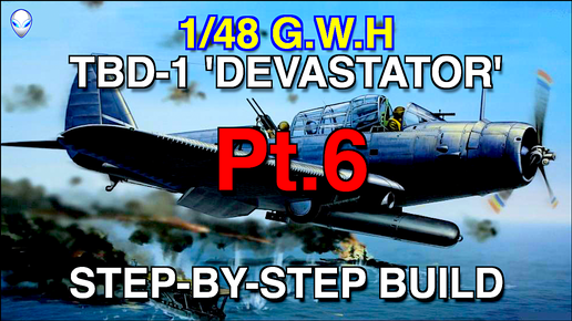 Сборка модели самолета 1/48 G.W.H. Douglas TBD-1 Devastator Часть 6: Сборка кабины с фюзеляжем