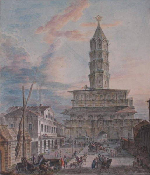 Илларион Мошков. «Москва. Сухарева башня», 1801 год, Государственный Русский музей, Санкт-Петербург © Public Domain