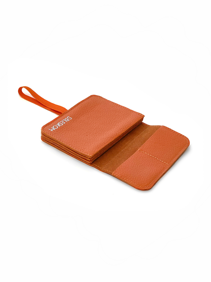 Кейс для украшений из натуральной кожи orange