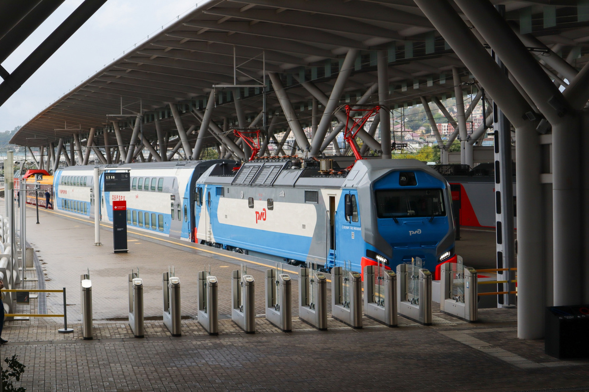 Скоростной фирменный поезд «Аврора» на вокзале Олимпийский парк. Источник: hellonow_zd/vk