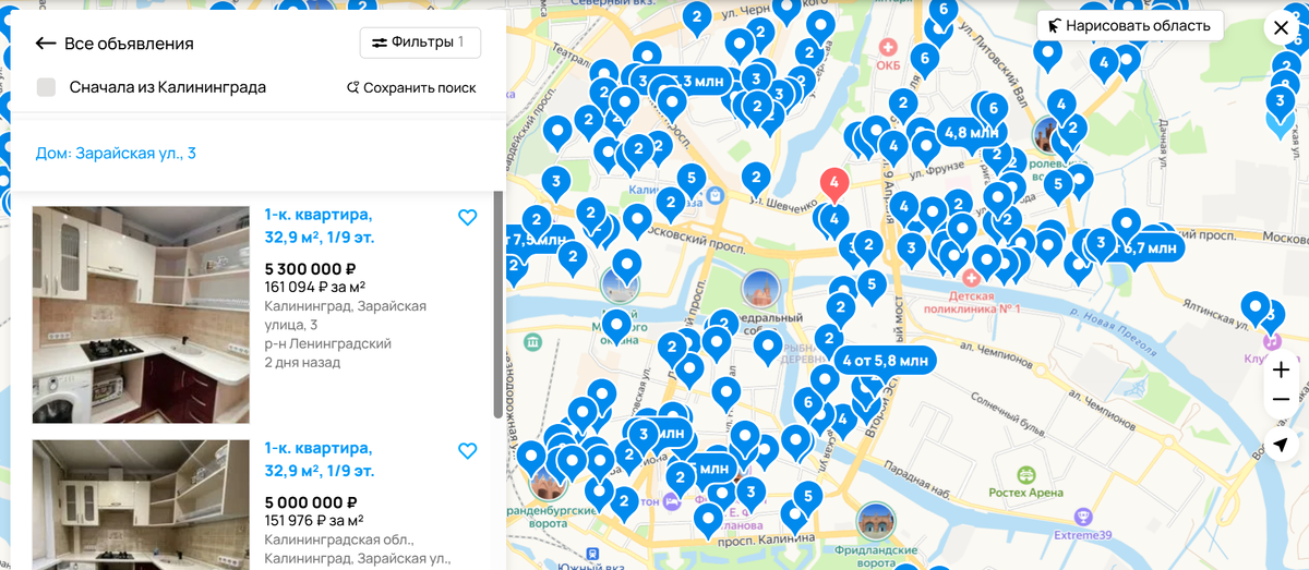 Предложения на рынке жилья, Авито