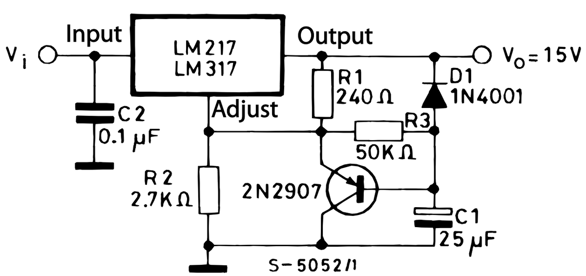 Figure 8. Slow turn-on 15 V regulator