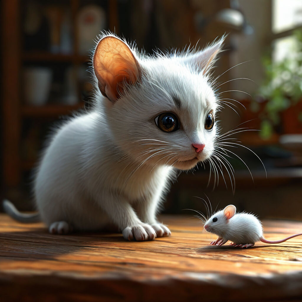 Котёнок и мышонок
