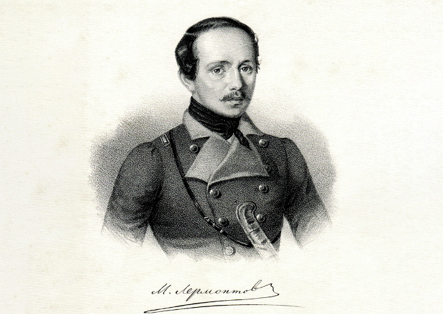 Лермонтов, литография по акварели К. А. Горбунова. 1841
