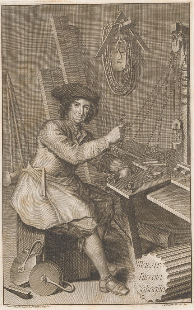 Портрет Дзабалья, художник Pier Leone Ghezzi, гравировщик Girolamo Rossi, 1720 г.