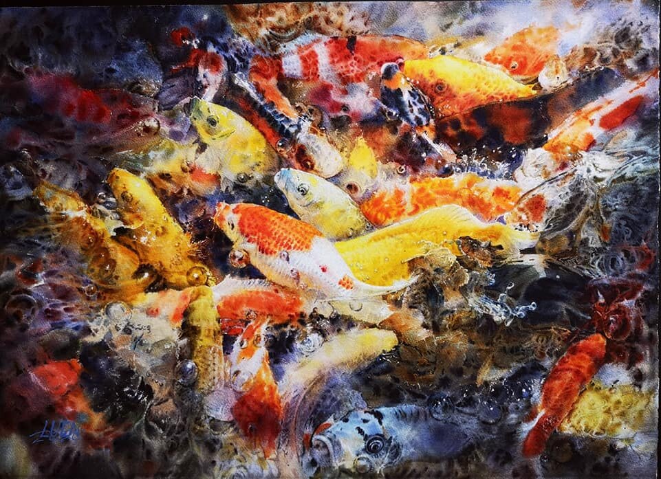 АКВАРЕЛЬ от тайванского художника ЧЭНЬ СИНЬ ЛУНЯ / Chén Xīn Lún (陳新倫), Taiwanese Watercolor artist