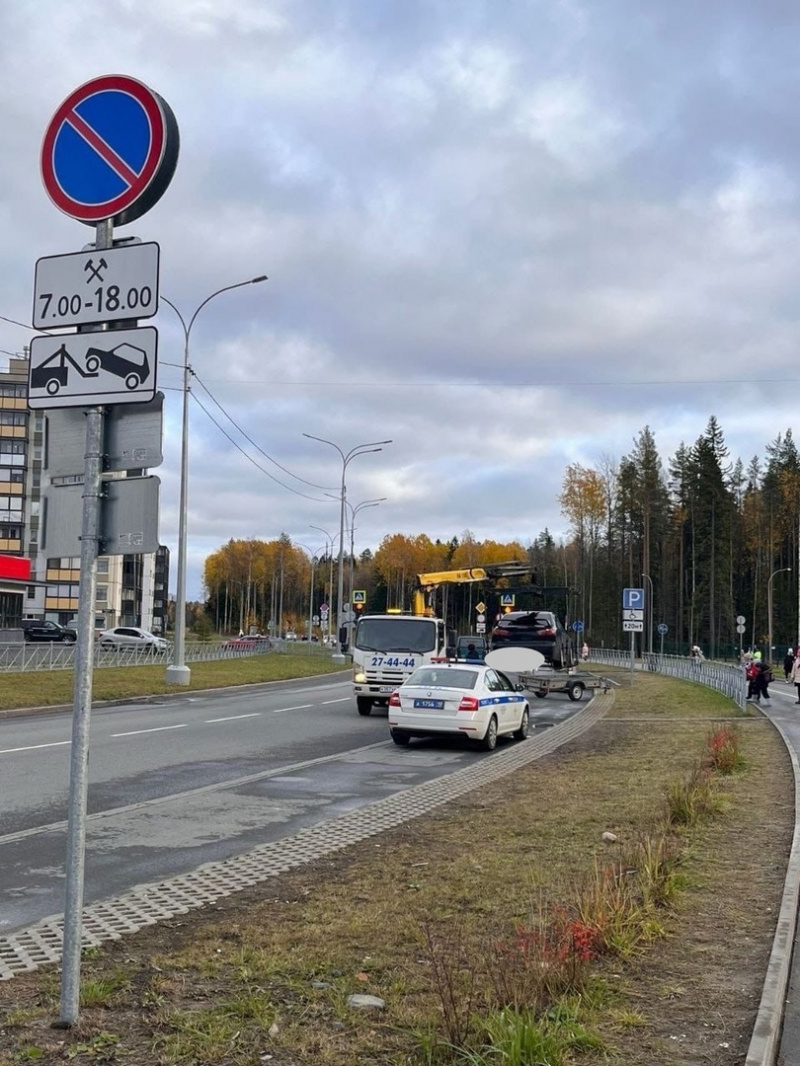    Колонну машин увезли на штрафстоянку в ПетрозаводскеГАИ Петрозаводска