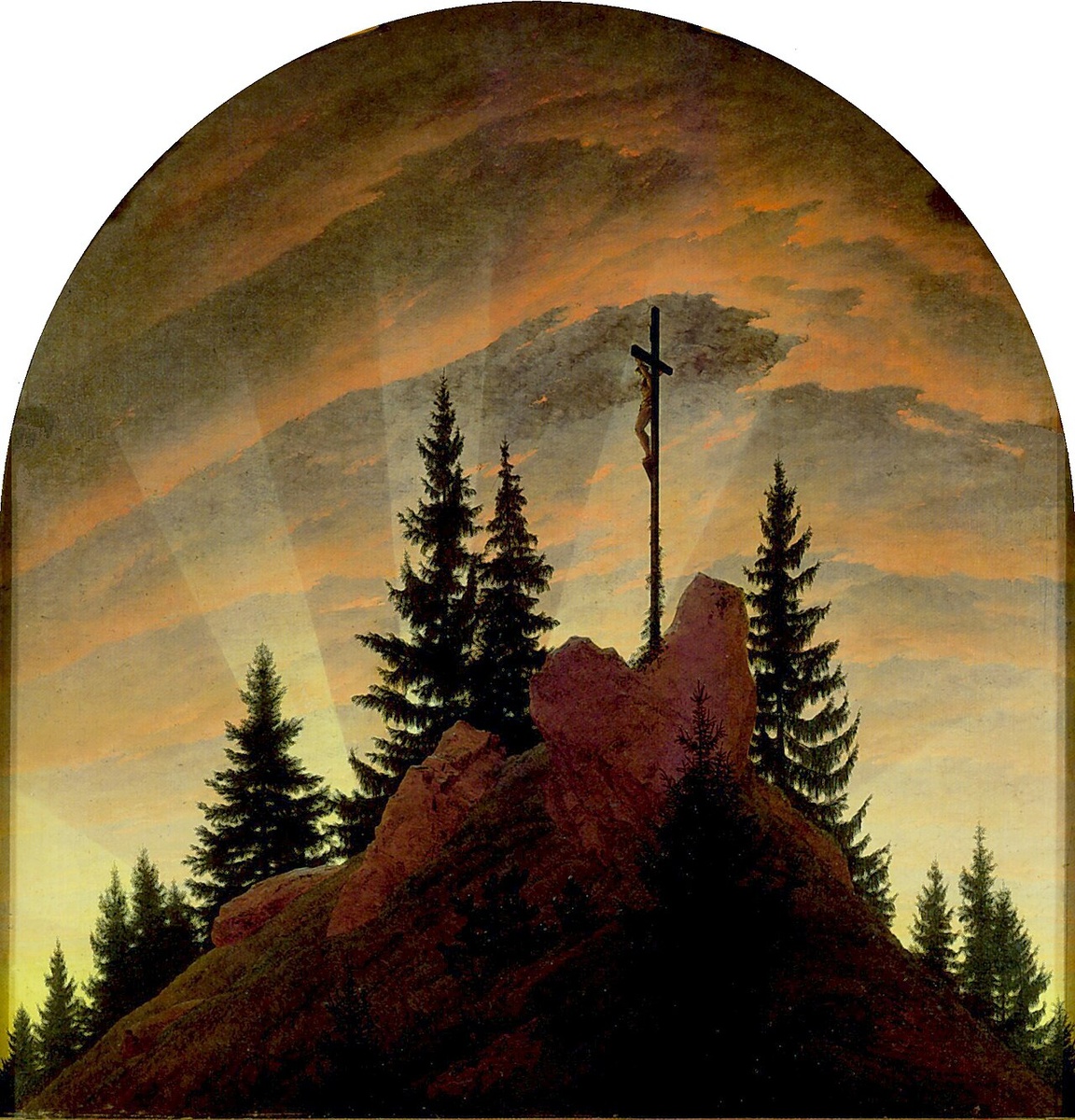 "Крест в горах", 1807-1808 гг., Галерея старых мастеров, Дрезден