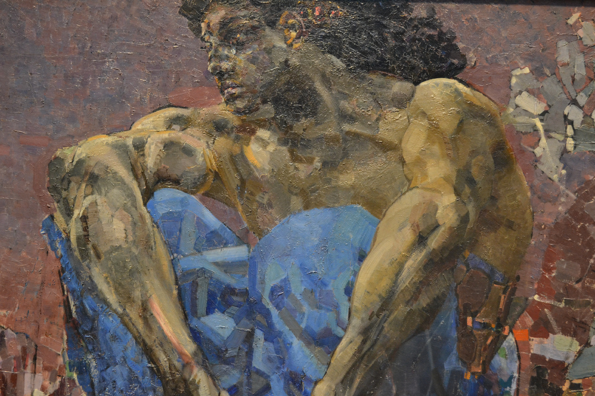 Государственная Третьяковская галерея. Михаил Александрович Врубель. "Демон сидящий". 1890г. Фрагмент. Фото автора 