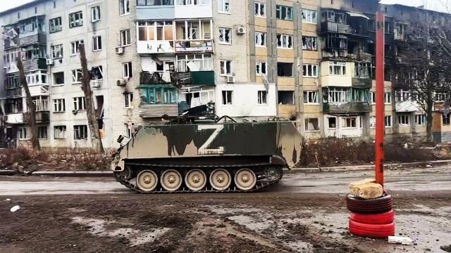 БТР, захваченный ЧВК "Вагнер" в ходе боев за Артемовск ( Бахмут).