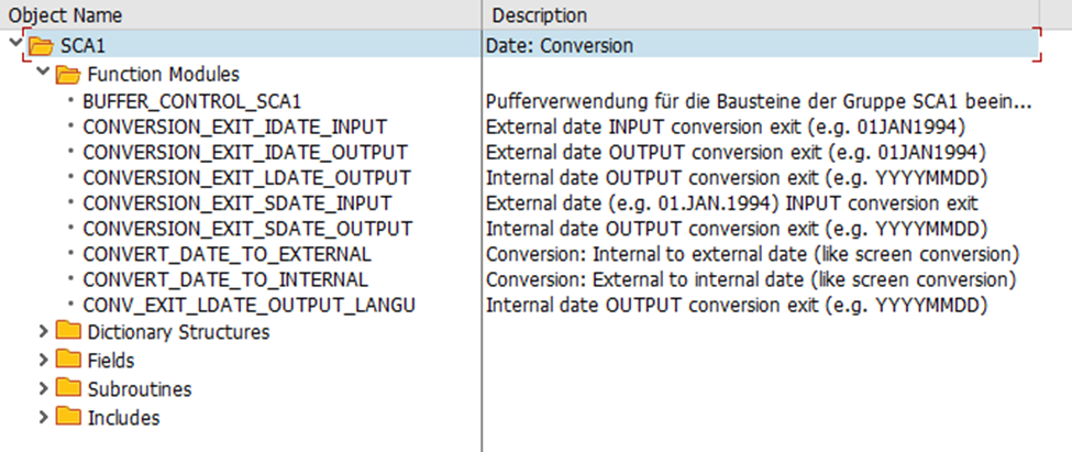 Группа функций SCA1