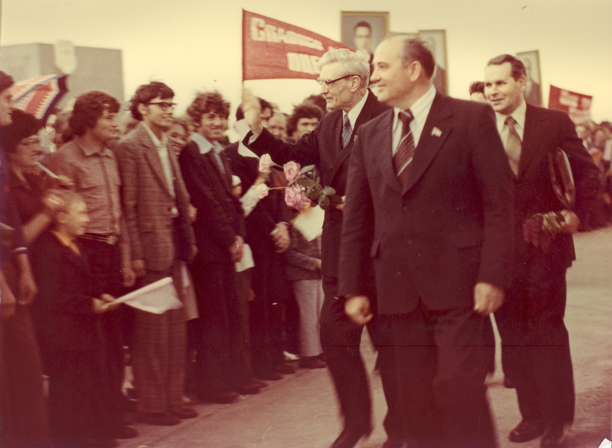 М. А. Суслов и М. С. Горбачёв в Ставрополе