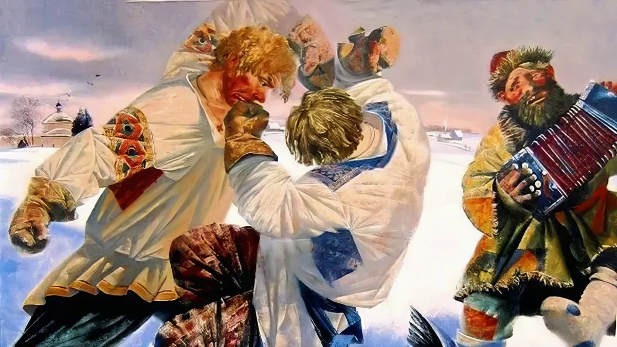 Кулачный бой. Картина А. Кривоноса, 2010