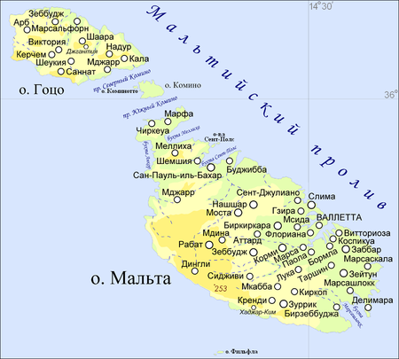 Карта Мальты 