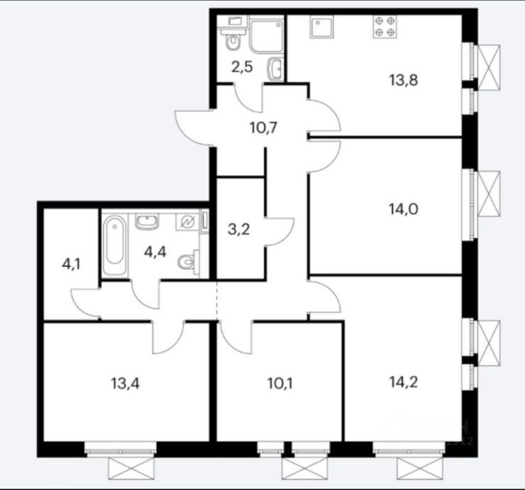 Планировка квартиры и фото до. 