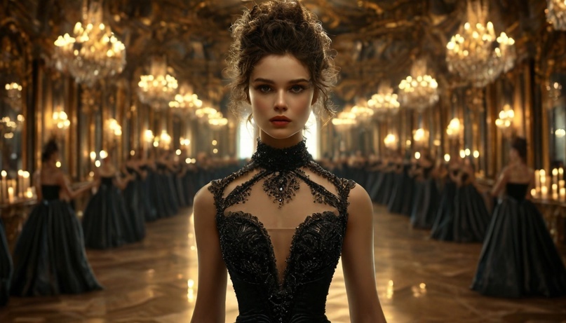 Анна Каренина, героиня романа Льва Толстого, на элегантном балу в России 19-го века, «глазами» искусственного интеллекта