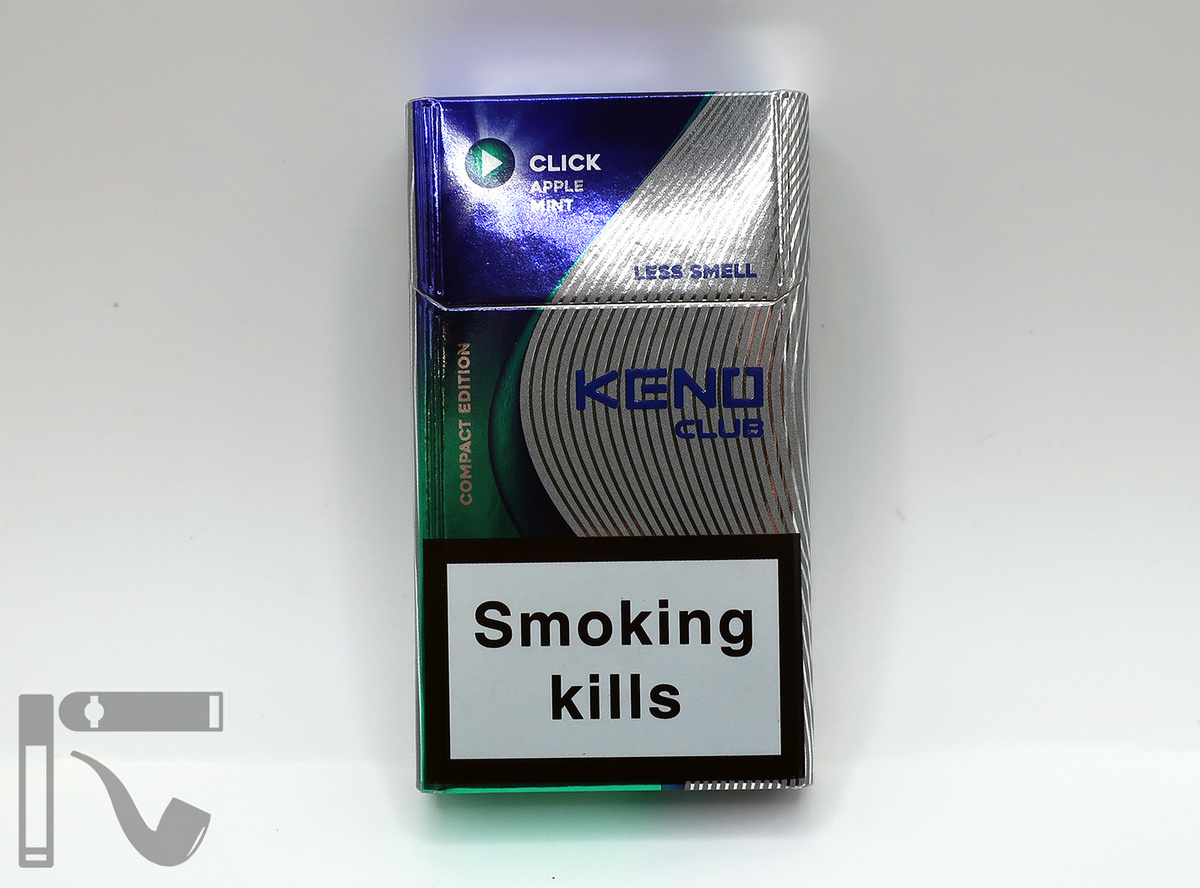 Сигареты Keno Club Click Apple Mint. Фото: © канал "Уголок Курильщика"