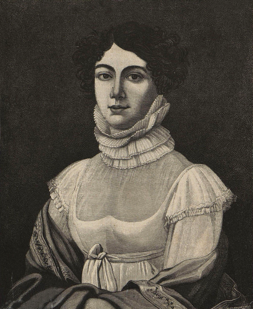 Мария Михайловна Лермонтова, мать поэта. Репродукция. Хелмицкий. «Всемирная иллюстрация». Конец ХIХ — начало ХХ вв.