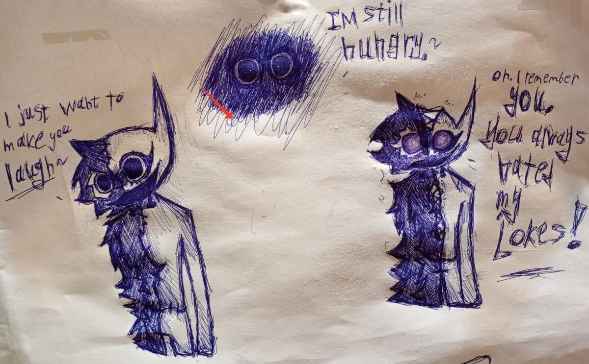 Многие рисунки Кристина рисовала ручкой (Источник: личный архив автора)