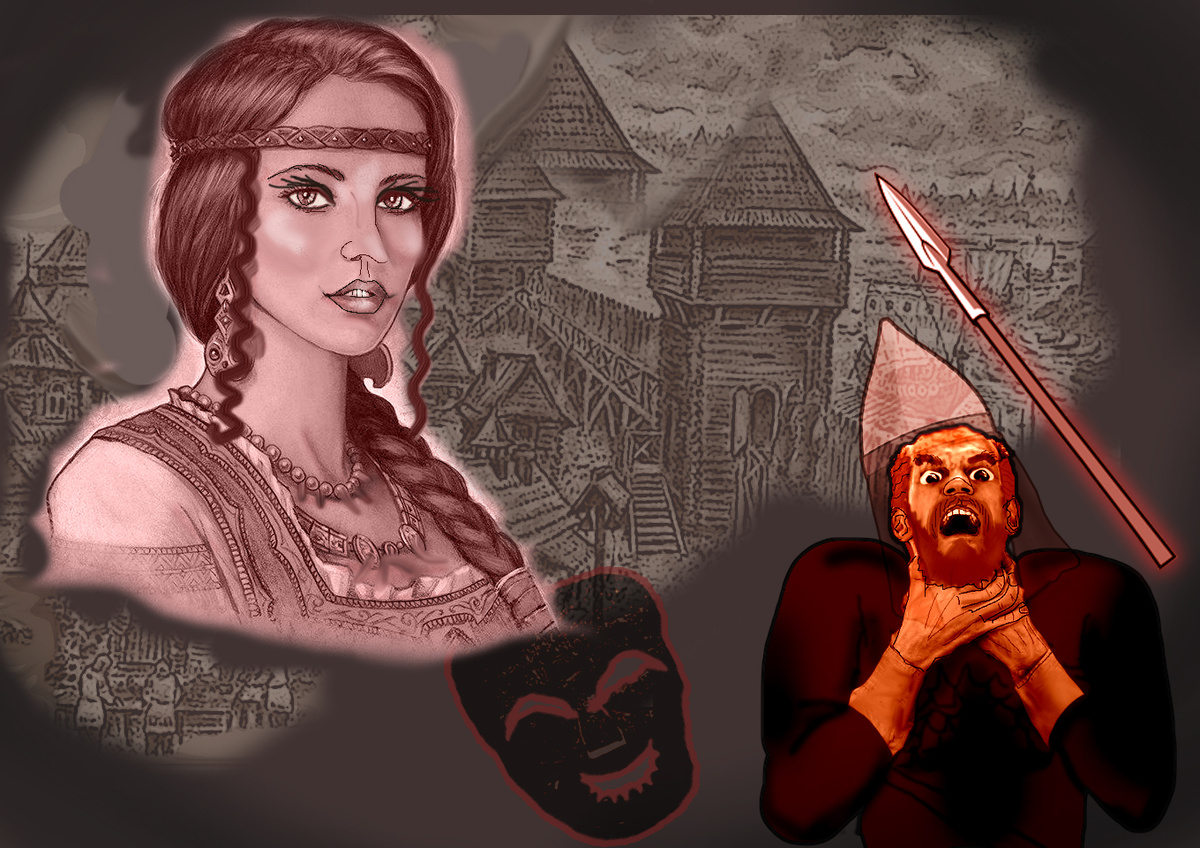 Милорада,дочь князя Люта. Рисунок автора