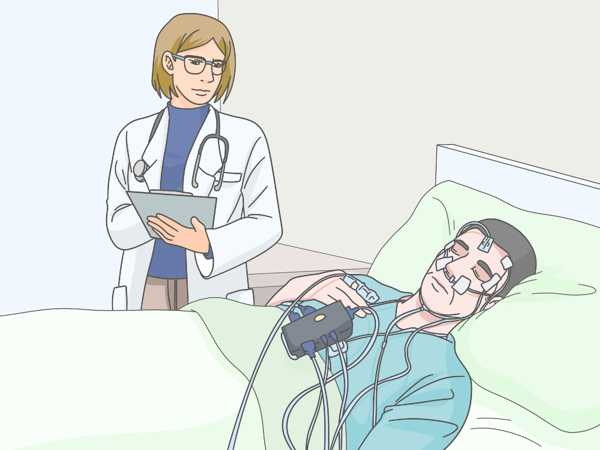 Полисомнография. Изображение с сайта wikihow.com