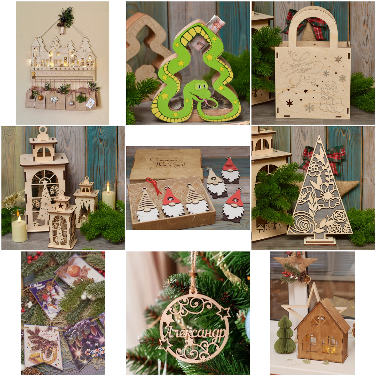 Новогодний декор из дерева
