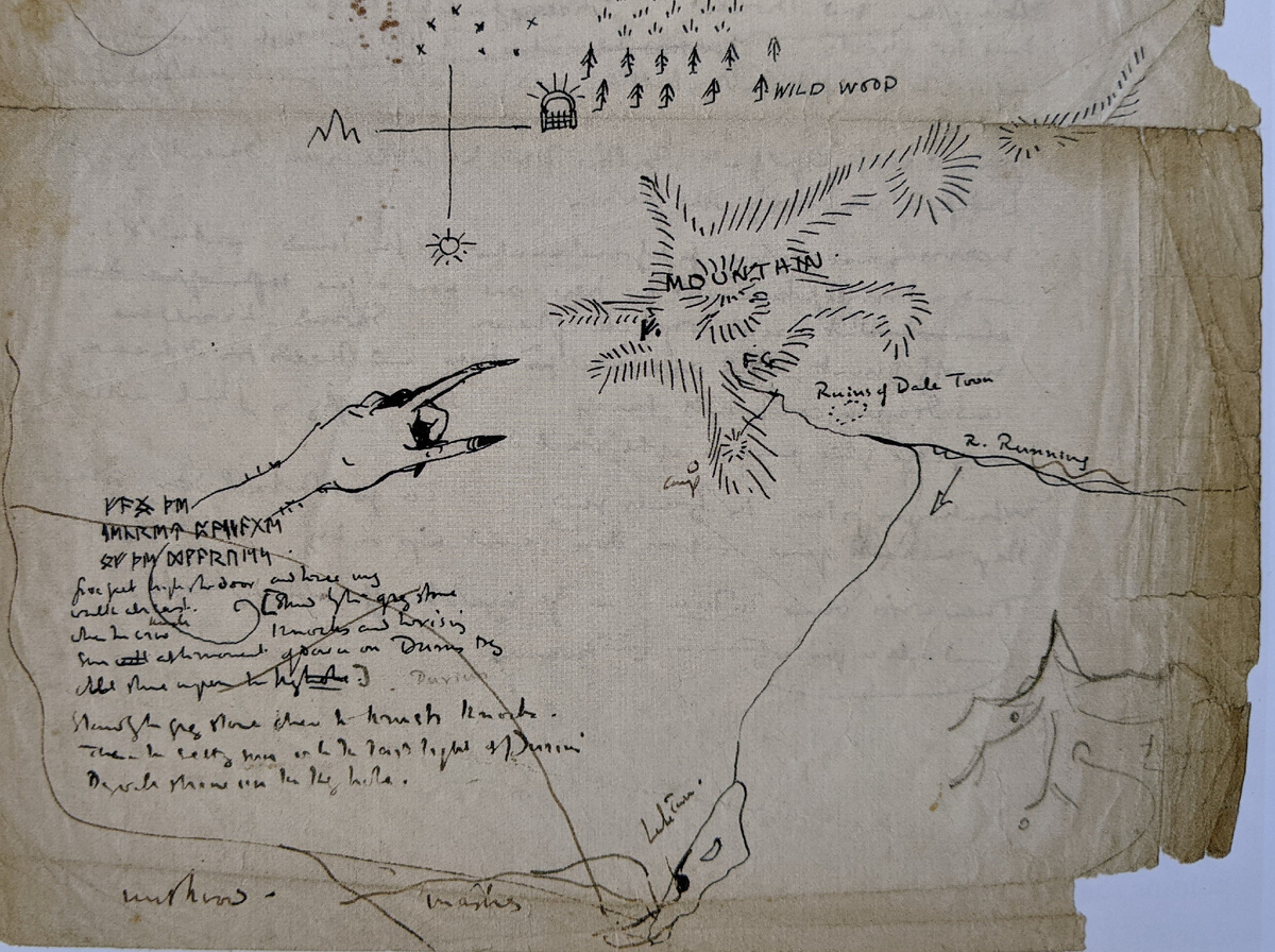 Карта Фимбулфамби. Зловещая рука указывает на секретный проход