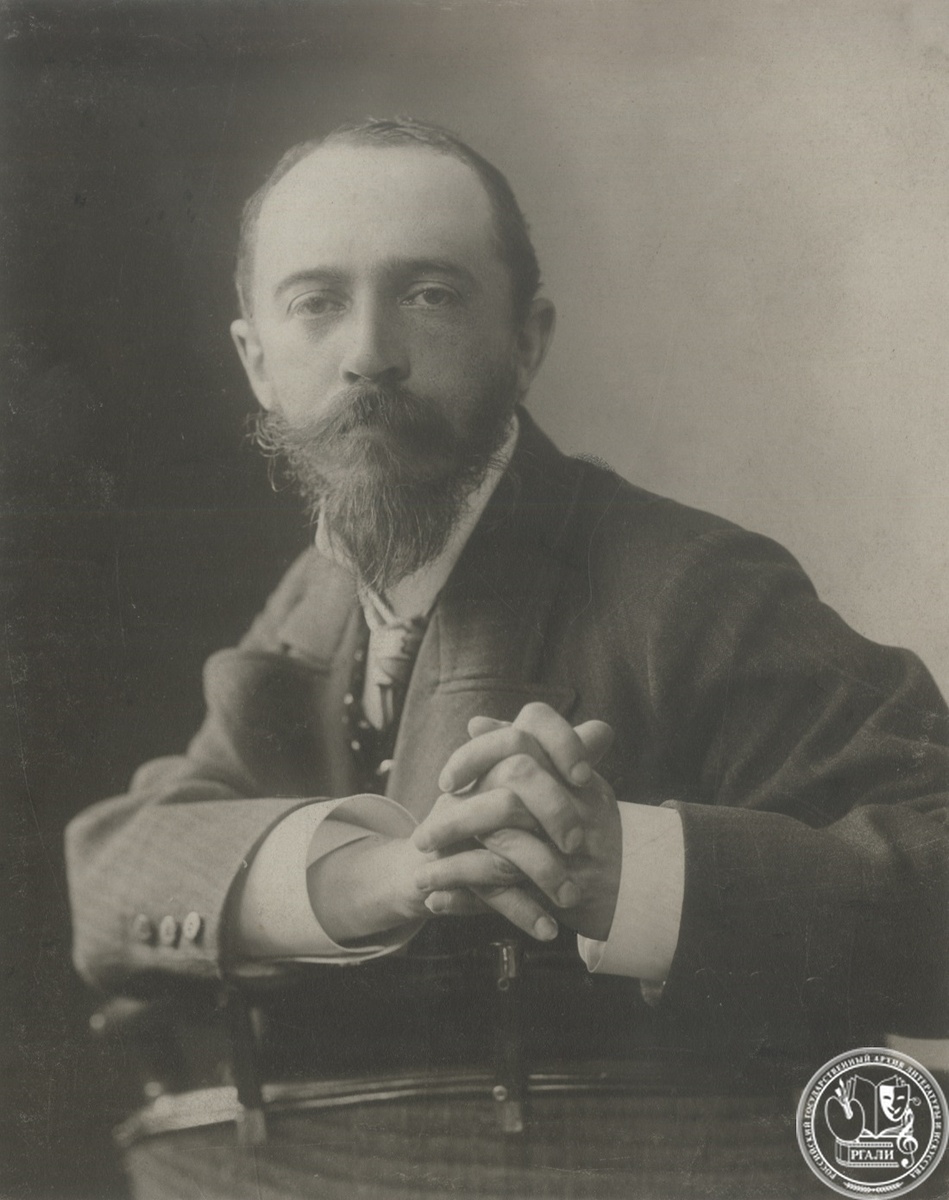 Автопортрет А.А. Горского. 1894 г. РГАЛИ. Ф. 2579. Бумага, перо, чернила.