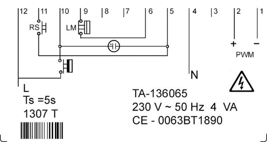 Табличка подключений топочных автоматов S4565AM 3058/1058