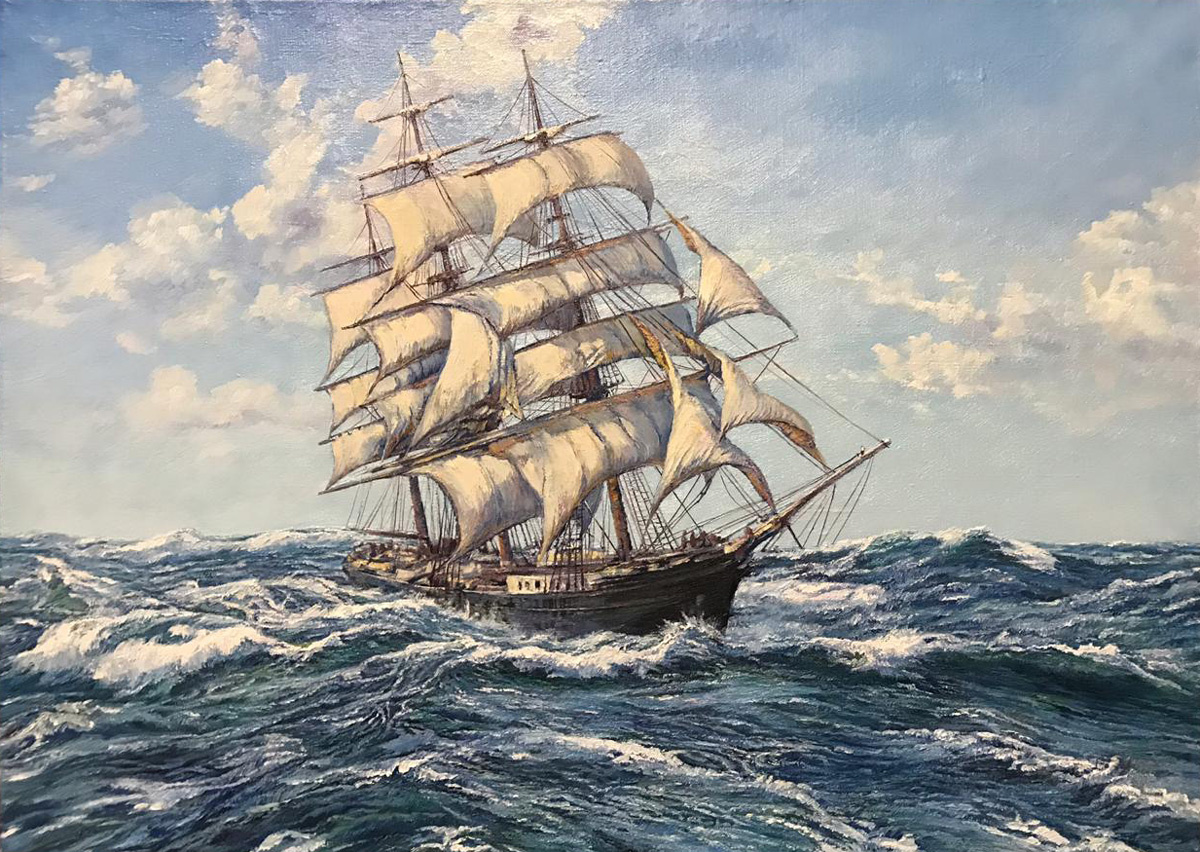 Алексей Зотов. Морской пейзаж. Холст, масло.