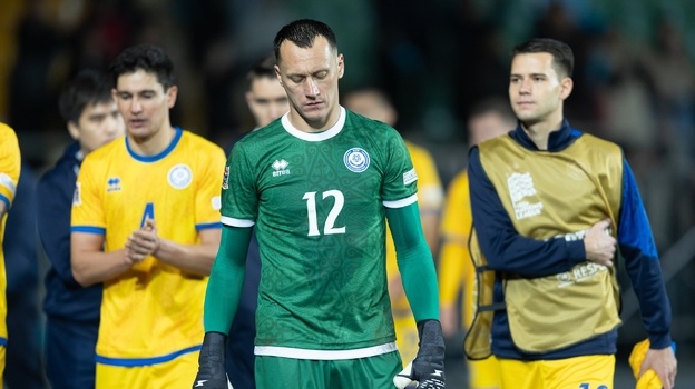    Вратарь сборной Казахстана Игорь Шацкий.Казахстанская федерация футбола