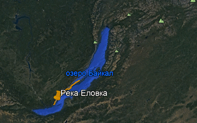 Мой маршрут и река Еловка на карте.