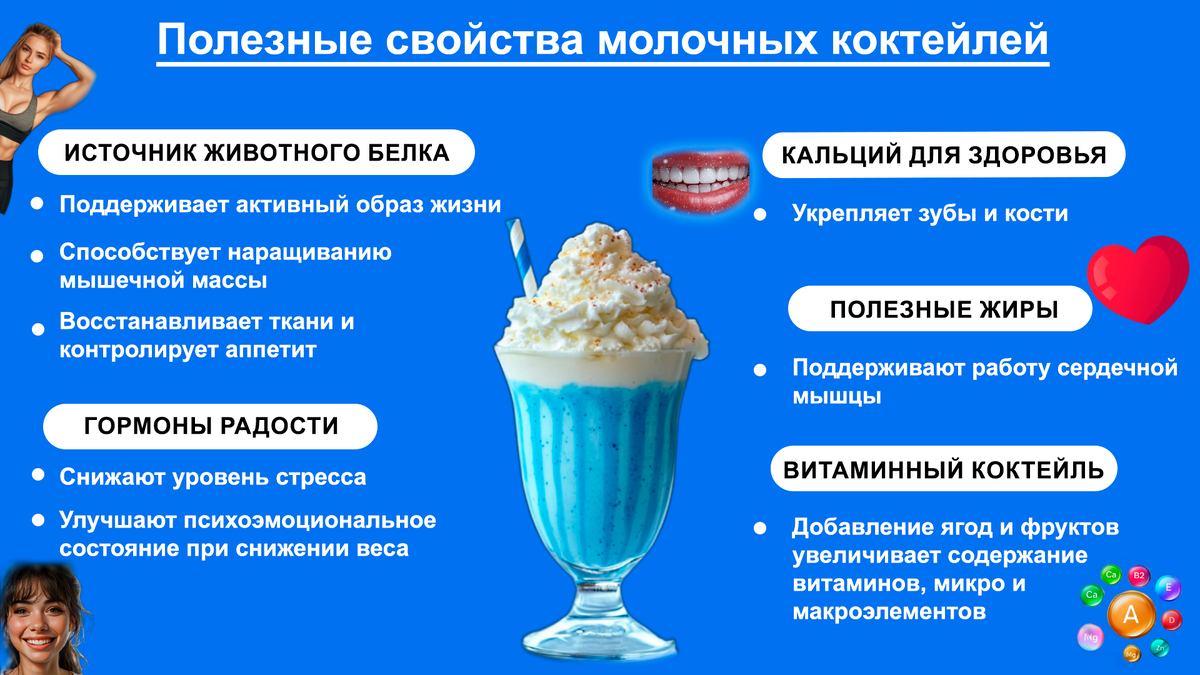 Полезные свойства молочных коктейлей 