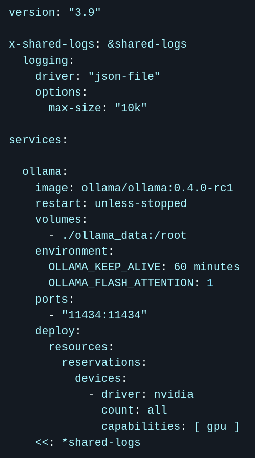 Пример конфирурации сервиса ollama с GPU