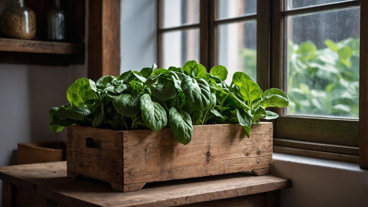 Шпинат на подлоконнике