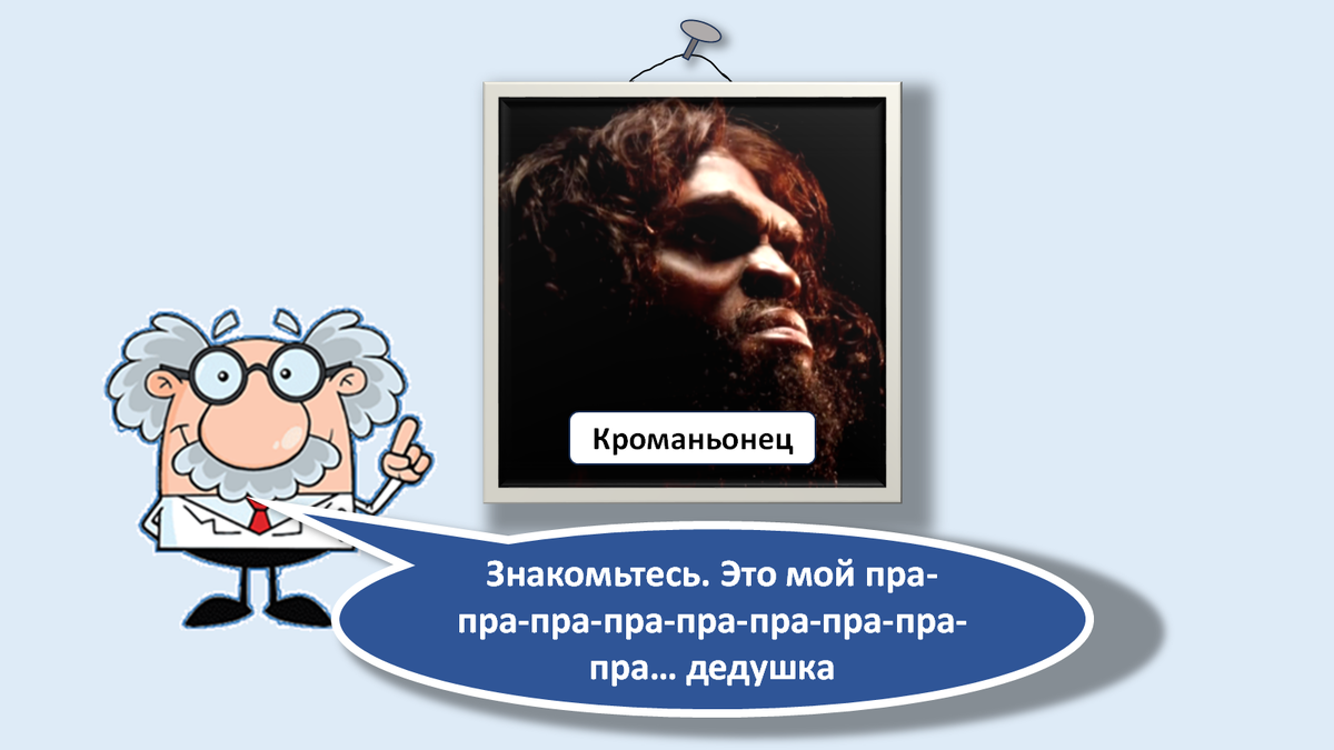 В создании коллажа использован кадр из видеолекции российского антрополога, кандидата биологических наук, доцента кафедры антропологии биологического факультета МГУ им. М. В. Ломоносова, научного редактора портала «Антропогенез», педагога и популяризатора научного мировоззрения, автора научно-популярных книг Станислава Дробышевского