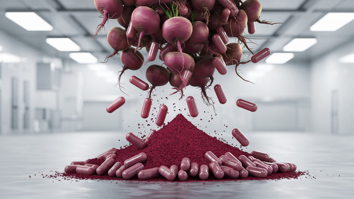 Примерно так свёкла превращается в порошок, а он уже залетает в капсулы