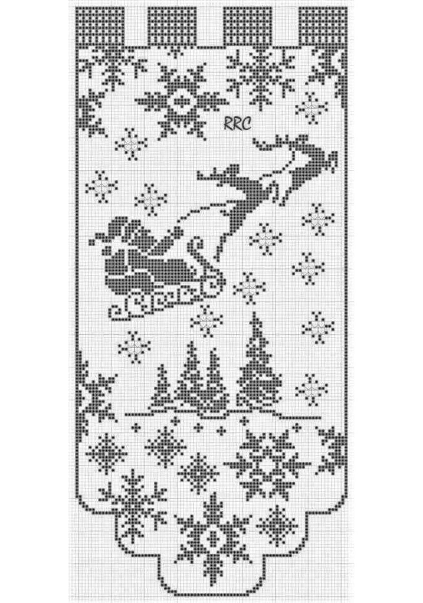 Новогодние схемы вязания крючком в филейной технике. Источник https://pin.it/2hpQFdo6K