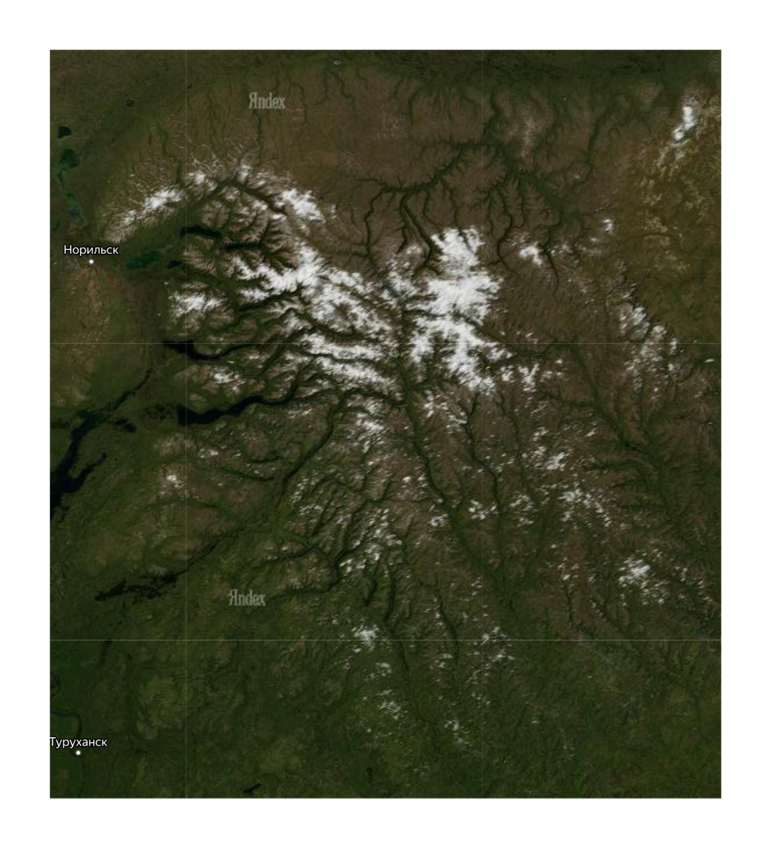 Плато Путорана лежит к востоку от Норильска. Оно реально огромное.