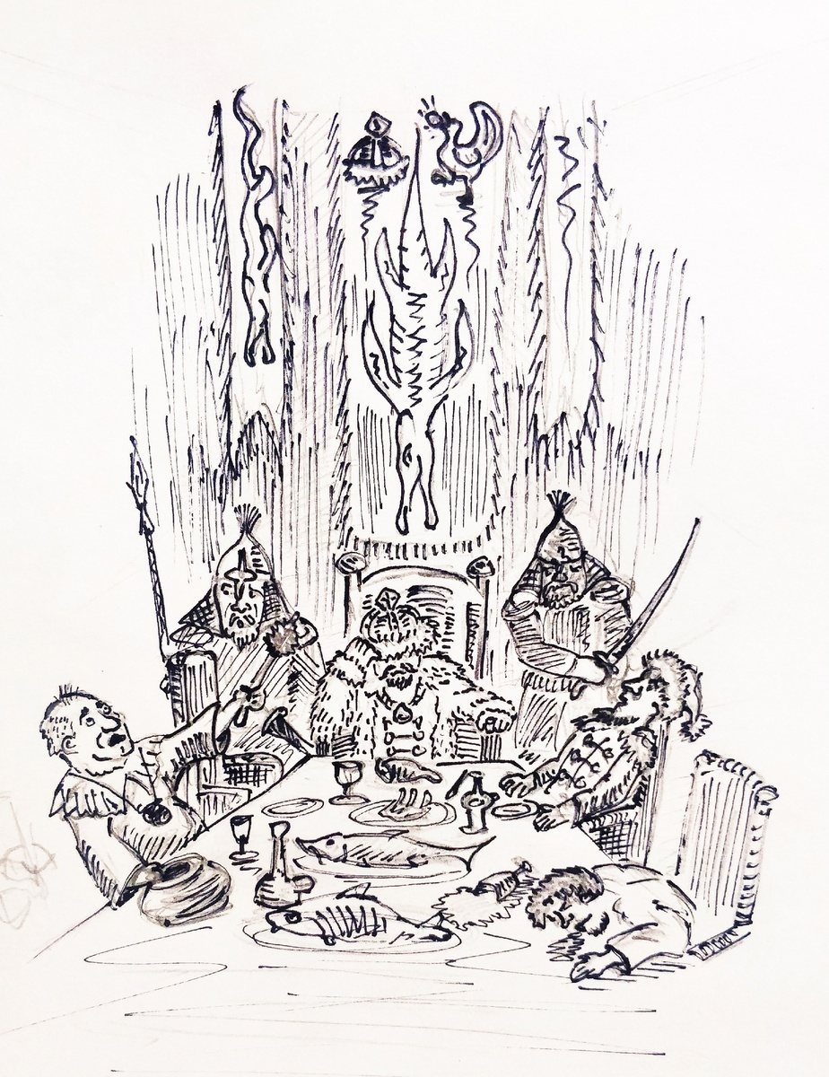 Собрание в Цитадели Ханов в самом разгаре. Гравюра Итильской газеты